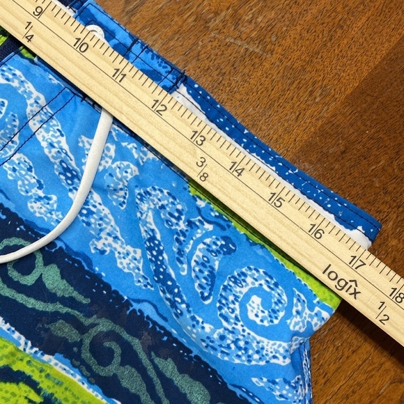 Speedo Beach Trunks Men's Large Blue Green Lined - Picture 5 of 6